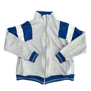 Vintage Main Event Gray & Royal Blue Zip-Up Track Jacket